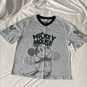 Disney Mickey Mouse Black and Gray Short Sleeve Tee